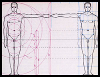 Drawing a Human Figure in Correct Measurements and Proportions with Archaic Calculations