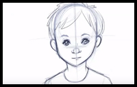 How to draw Children's faces and expressions