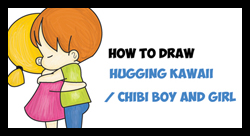 How to Draw Cute Kids Hugging Tutorial in Easy Steps for Children