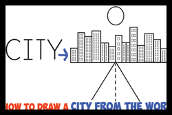 Learn How to Draw a Carton City from the Word "City" Easy Word Cartoon