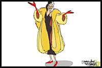 How to Draw Cruella De Vil, Disney Villain