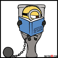 How to Draw Minion Trying to Escape the Prison