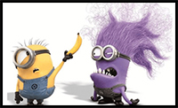 How to Draw Stuart and an Evil Minion from Despicable Me 2 Drawing Tutorial