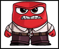 How to Draw Anger from Inside Out Cute Step by Step