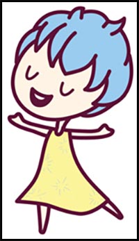 How to Draw Cute Kawaii / Chibi Joy from Inside Out – Easy Step by Step Drawing Tutorial for Kids