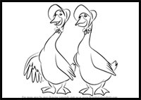 How to Draw Abigail and Amelia Gabble from The Aristocats