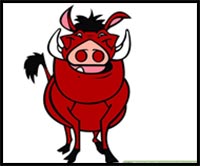 How to Draw Pumbaa from the Lion King