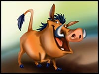 How to Draw Pumba from The Lion King