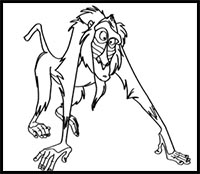 How to Draw Rafiki from The Lion King