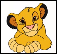 How to Draw Simba from Lion King- Step by Step Video