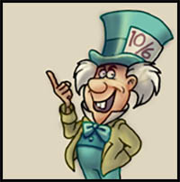How to Draw Mad Hatter from Alice In Wonderland 