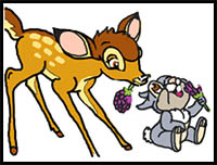 How to Draw Bambi And Thumper