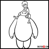 How to Draw Hiro Hamada and Baymax Together