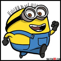 How to Draw Happy Minion Jerry