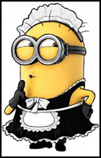 How to Draw Phil the Minion Dressed up as a Maid from Despicable Me 2