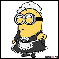 How to Draw Minion Phil in Maid Suit