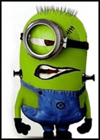How to Draw Stuart the Minion as Frankenstein from Despicable Me for Halloween