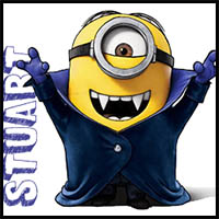 How to Draw Stuart as a Vampire from Minions Movie 2015 Drawing Tutorial