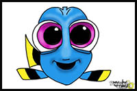 How to Draw Baby Dory From Finding Dory