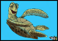 How to Draw Crush from Finding Nemo