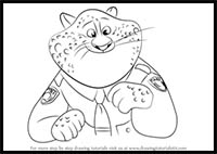 How to Draw Benjamin Clawhauser from Zootopia