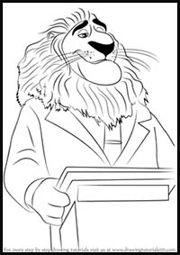 How to Draw Mayor Lionheart from Zootopia