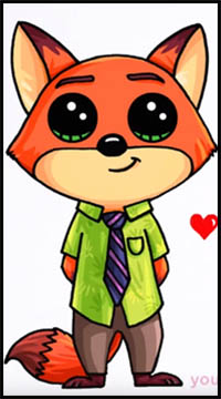 How to Draw Disney Zootopia Fox Nick Wilde