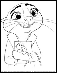 How to Draw Mrs. Otterton from Zootopia
