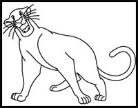 How to Draw Bagheera from Jungle Book