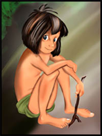 How to Draw Mowgli from The Jungle Book