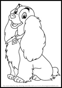 How to Draw Lady from Lady and the Tramp