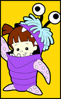 How to Draw Boo from Monsters Inc. with Easy Step by Step Drawing Tutorial