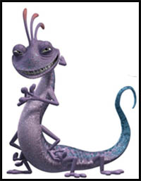 How to Draw Randall Boggs from Monsters Inc. with Easy Step by Step Drawing Tutorial