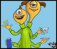 How to Draw Terri and Terry Perry from Monsters University