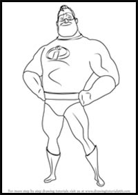 How to Draw Mr. Incredible from The Incredibles