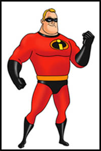 How to Draw Mr. Incredible from The Incredibles