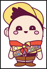 How to Draw Russell the Boy from Disney Pixar’s Up – Cute / Chibi / Kawaii Style Drawing Tutorial
