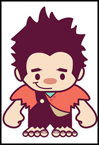 How to Draw Cute Kawaii Chibi Ralph from Wreck it Ralph – Easy Steps for Kids