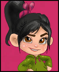 How to Draw Vanellope Von Schweetz from Wreck-It Ralph