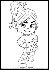 How to Draw Vanellope von Schweetz from Wreck-It Ralph
