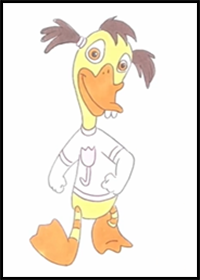 How to Draw Abby Mallard from Chicken Little