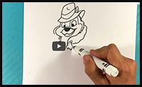 How to Draw CHIP from CHIP N. DALE - RESCUE RANGERS
