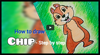 How to Draw Chip from 'Chip and Dale'