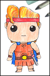 How to Draw Kawaii Hercules Step by Step