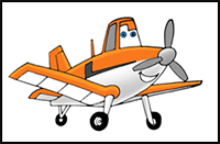 How to Draw Dusty from Planes - Step by Step Video