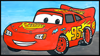 How to Draw Lightning McQueen Disney Pixar Cars