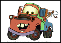 How to Draw Tow Mater from Cars
