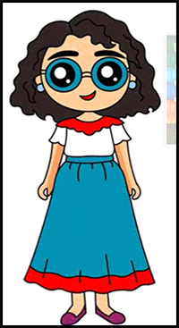 How to Draw Mirabel Madrigal Easy Step by Step