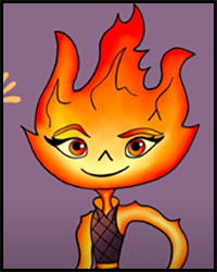 How to Draw Ember | DISNEY'S ELEMENTAL