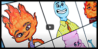 Drawing Elemental Movie Characters : Ember, Wade, Bernie, Cinder, Gale